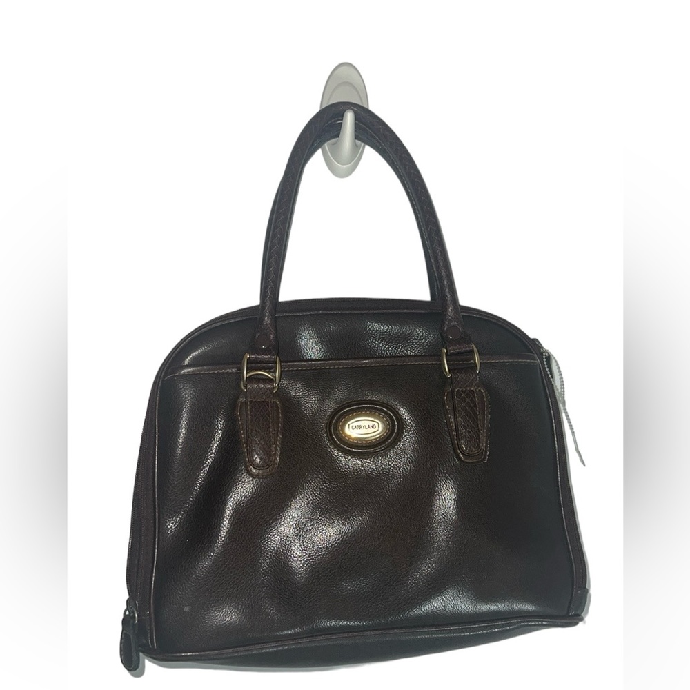 Brown leather Carryland handbag - multiple huge pockets for everyday and travel